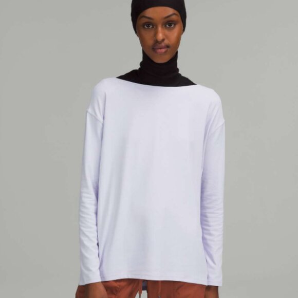 Lululemon Athletica Back In Action Pastel Blue Long Sleeve Shirt Size 10 - Picture 1 of 7